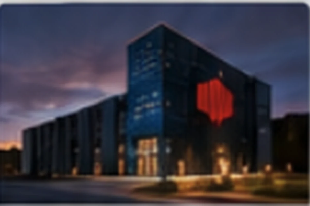 Equinix data center building at dusk
